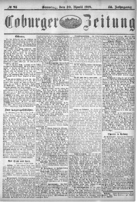 Coburger Zeitung Sonntag 20. April 1919