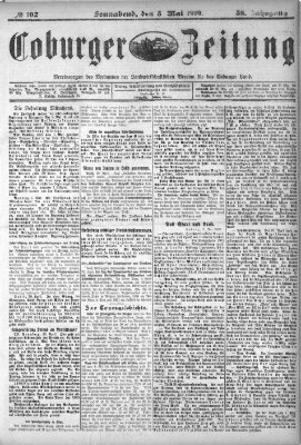 Coburger Zeitung Samstag 3. Mai 1919