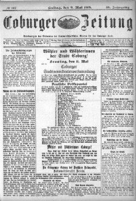 Coburger Zeitung Freitag 9. Mai 1919