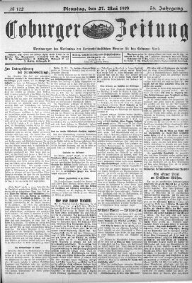 Coburger Zeitung Dienstag 27. Mai 1919