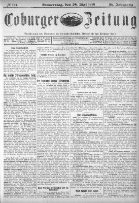 Coburger Zeitung Donnerstag 29. Mai 1919