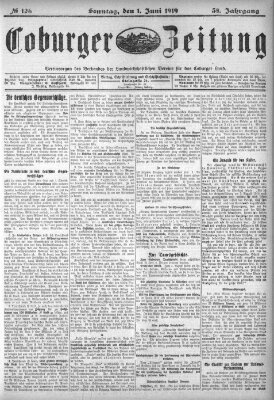 Coburger Zeitung Sonntag 1. Juni 1919