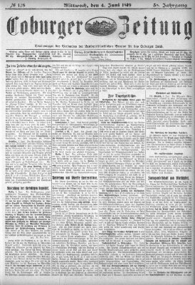 Coburger Zeitung Mittwoch 4. Juni 1919