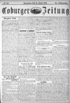 Coburger Zeitung Sonntag 8. Juni 1919