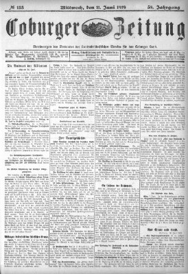 Coburger Zeitung Mittwoch 11. Juni 1919