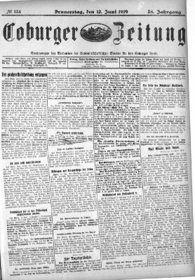 Coburger Zeitung Donnerstag 12. Juni 1919