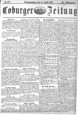 Coburger Zeitung Donnerstag 3. Juli 1919