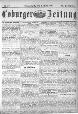 Coburger Zeitung Samstag 5. Juli 1919