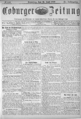 Coburger Zeitung Sonntag 13. Juli 1919