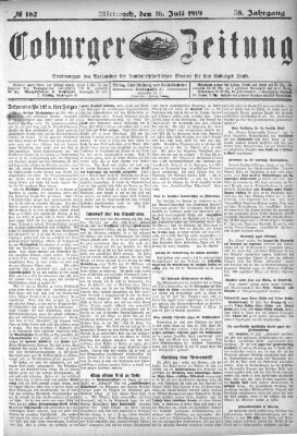 Coburger Zeitung Mittwoch 16. Juli 1919