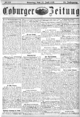 Coburger Zeitung Sonntag 27. Juli 1919