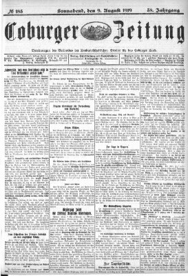 Coburger Zeitung Samstag 9. August 1919