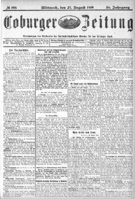 Coburger Zeitung Mittwoch 27. August 1919