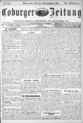 Coburger Zeitung Mittwoch 24. September 1919