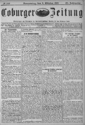 Coburger Zeitung Donnerstag 9. Oktober 1919