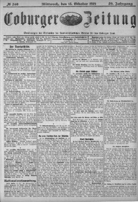 Coburger Zeitung Mittwoch 15. Oktober 1919