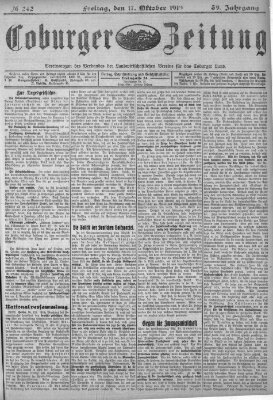 Coburger Zeitung Freitag 17. Oktober 1919