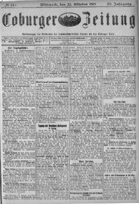 Coburger Zeitung Mittwoch 22. Oktober 1919