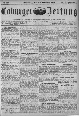 Coburger Zeitung Dienstag 28. Oktober 1919