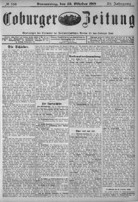 Coburger Zeitung Donnerstag 30. Oktober 1919