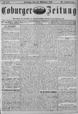 Coburger Zeitung Freitag 31. Oktober 1919