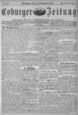 Coburger Zeitung Dienstag 4. November 1919