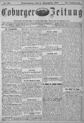 Coburger Zeitung Donnerstag 6. November 1919