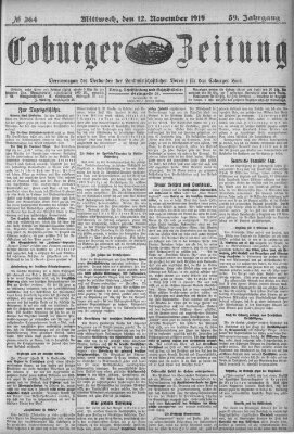 Coburger Zeitung Mittwoch 12. November 1919