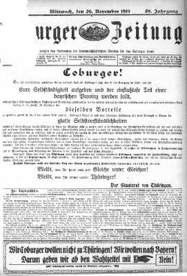 Coburger Zeitung Mittwoch 26. November 1919