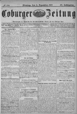 Coburger Zeitung Montag 8. Dezember 1919