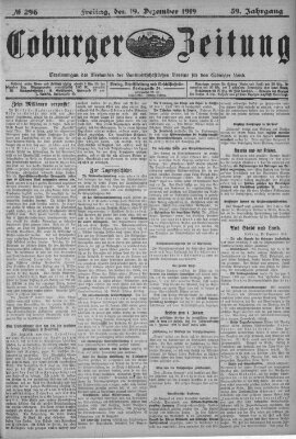 Coburger Zeitung Freitag 19. Dezember 1919