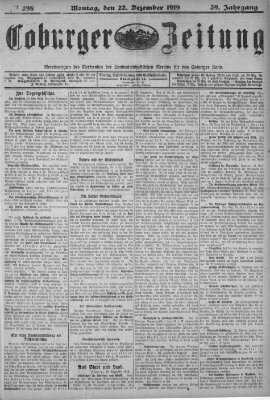 Coburger Zeitung Montag 22. Dezember 1919