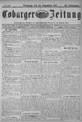 Coburger Zeitung Dienstag 23. Dezember 1919