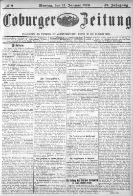 Coburger Zeitung Montag 12. Januar 1920