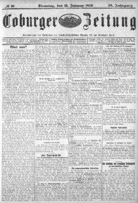 Coburger Zeitung Dienstag 13. Januar 1920