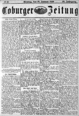 Coburger Zeitung Montag 19. Januar 1920