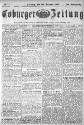 Coburger Zeitung Freitag 30. Januar 1920