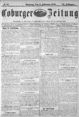 Coburger Zeitung Montag 9. Februar 1920