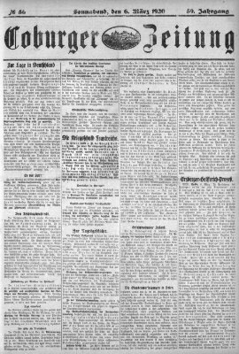 Coburger Zeitung Samstag 6. März 1920