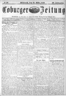 Coburger Zeitung Mittwoch 10. März 1920