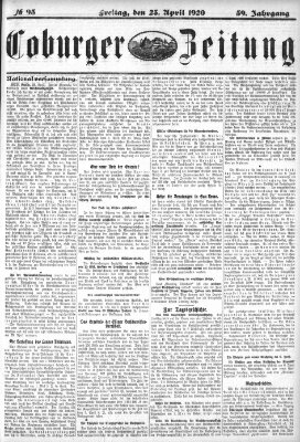 Coburger Zeitung Freitag 23. April 1920