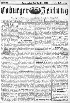 Coburger Zeitung Donnerstag 6. Mai 1920