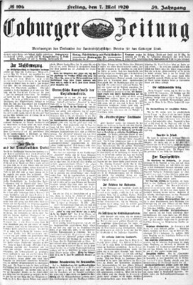 Coburger Zeitung Freitag 7. Mai 1920