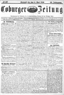 Coburger Zeitung Samstag 8. Mai 1920