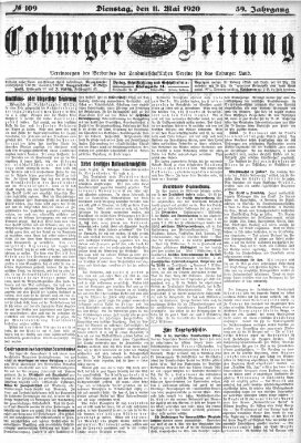 Coburger Zeitung Dienstag 11. Mai 1920