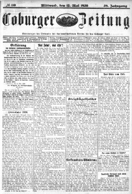 Coburger Zeitung Mittwoch 12. Mai 1920