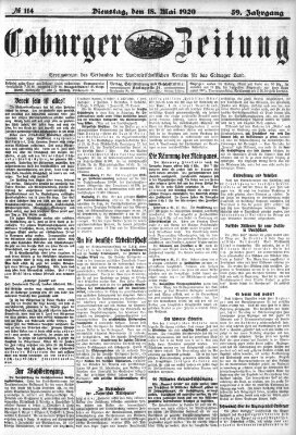 Coburger Zeitung Dienstag 18. Mai 1920