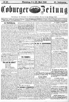 Coburger Zeitung Dienstag 25. Mai 1920