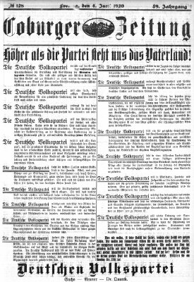 Coburger Zeitung Freitag 4. Juni 1920