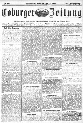 Coburger Zeitung Mittwoch 23. Juni 1920